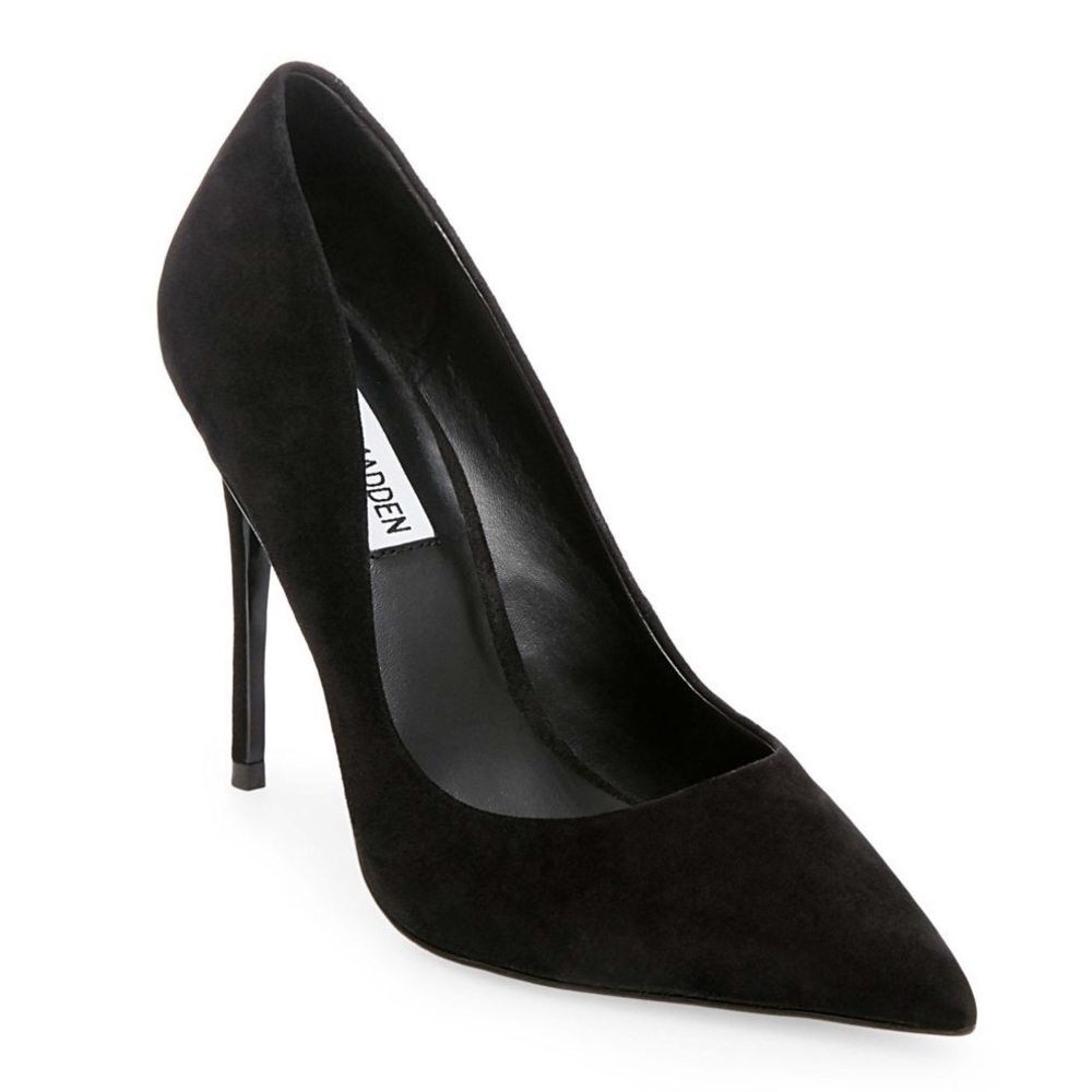 Steve Madden Daisie Black Suede Pointed Toe Pump